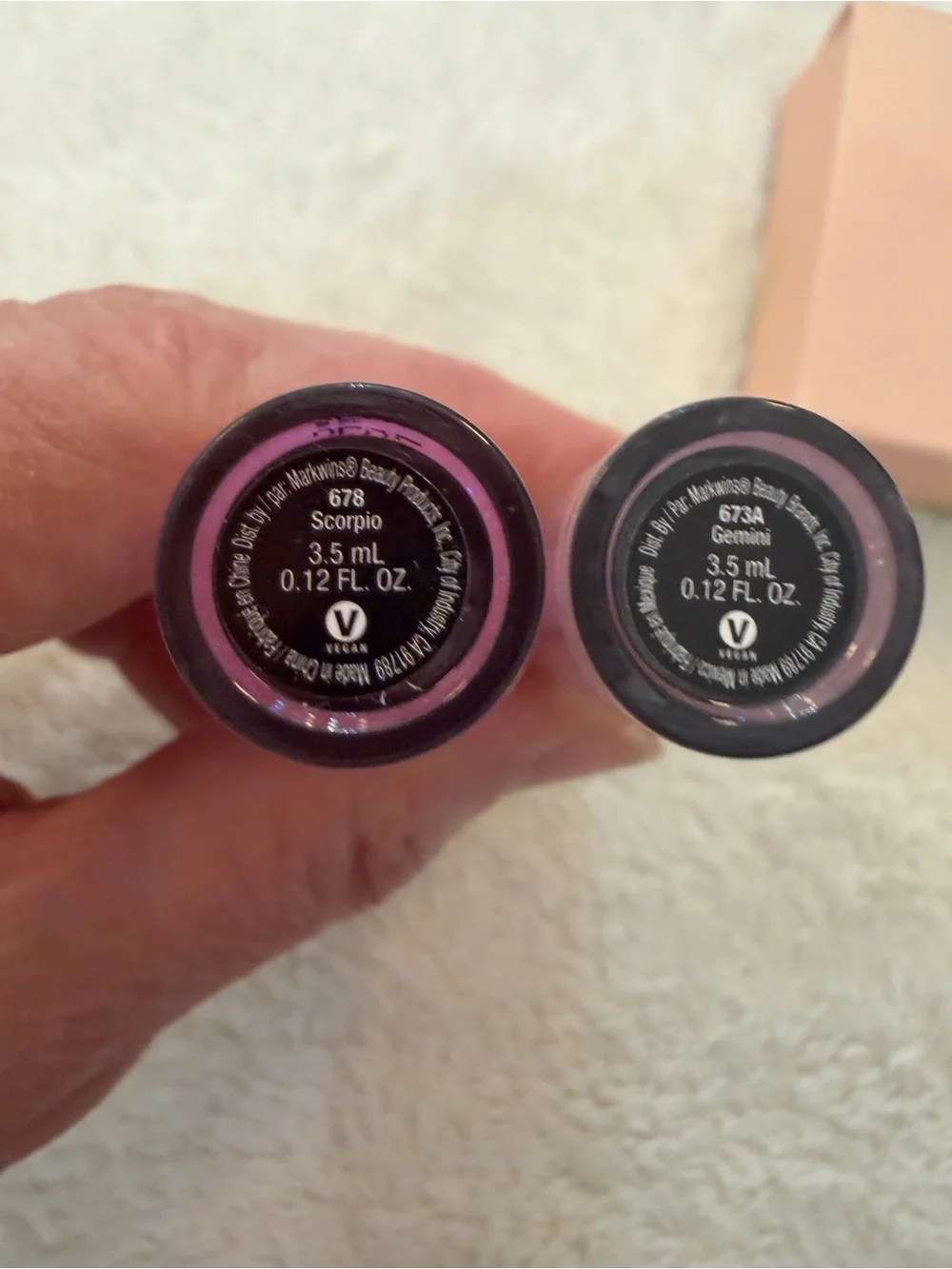 Winky Lux and Wet n wild lilac and purple lipstick and lip gloss tb